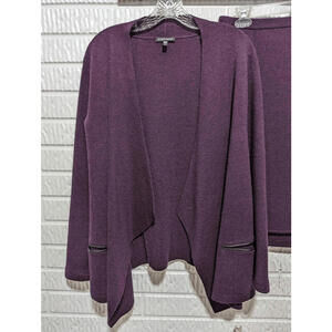 Eileen Fisher Women's Purple Sweater Knit Open Cardigan & Skirt Set Size S